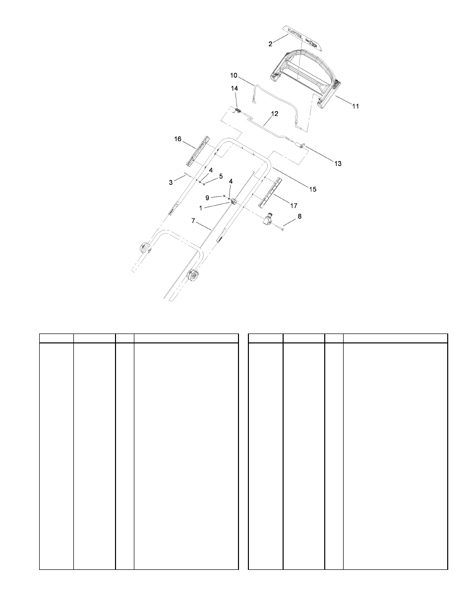 Upper handle assembly | Hayter Mowers R48 User Manual | Page 8 / 24
