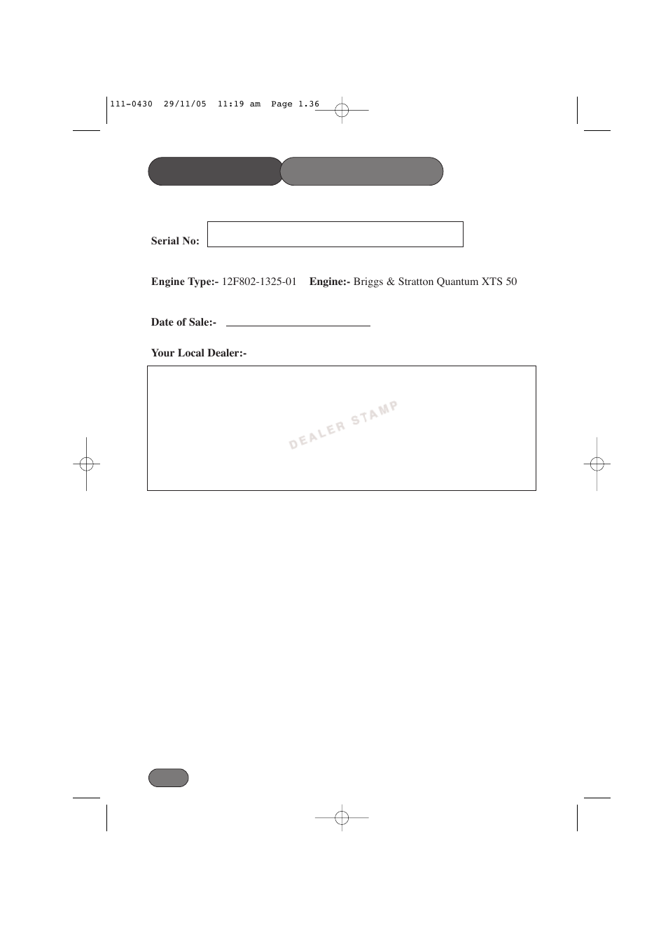 Customer information | Hayter Mowers Hayterette 005D User Manual | Page 36 / 36