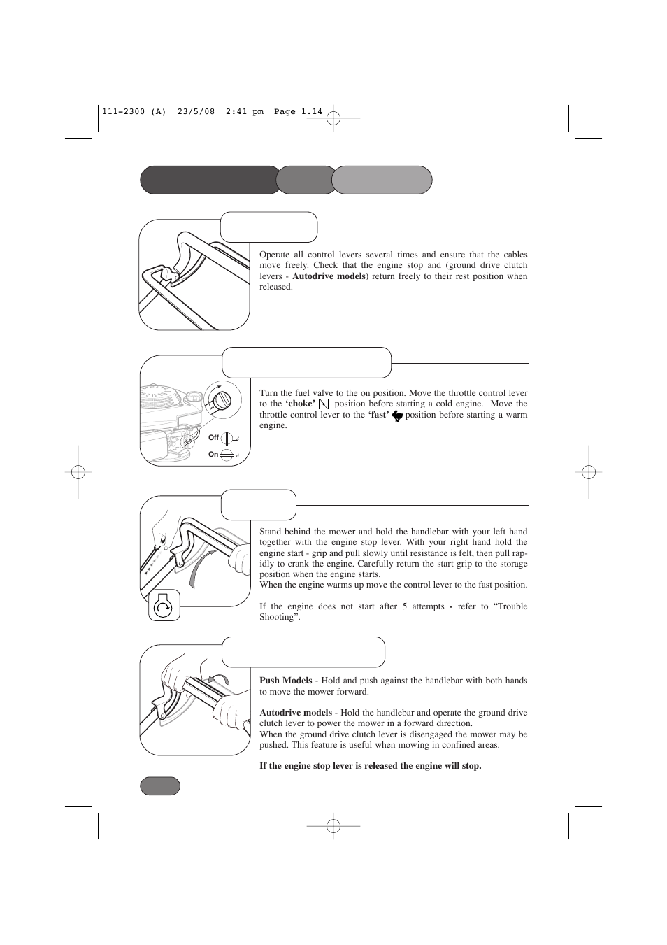 Controls | Hayter Mowers Motif 434F User Manual | Page 14 / 36