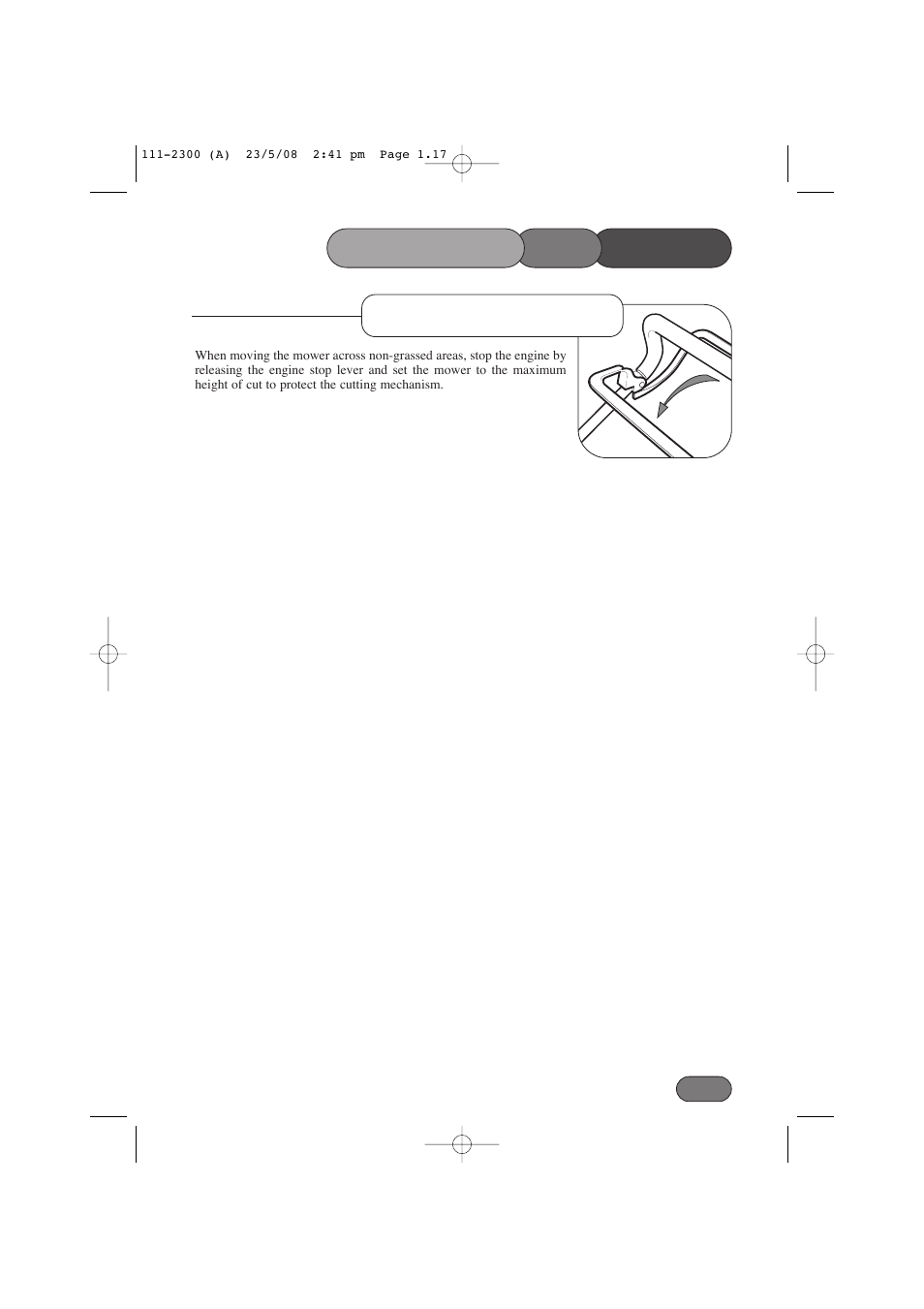 Operating, The mower non-grassed areas | Hayter Mowers Motif 434F User Manual | Page 17 / 36