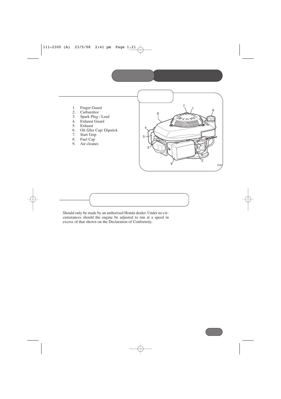 Engine carburettor adjustments maintenance mower | Hayter Mowers Motif 434F User Manual | Page 21 / 36