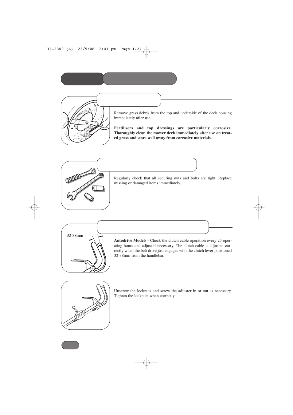 Mower maintenance | Hayter Mowers Motif 434F User Manual | Page 24 / 36