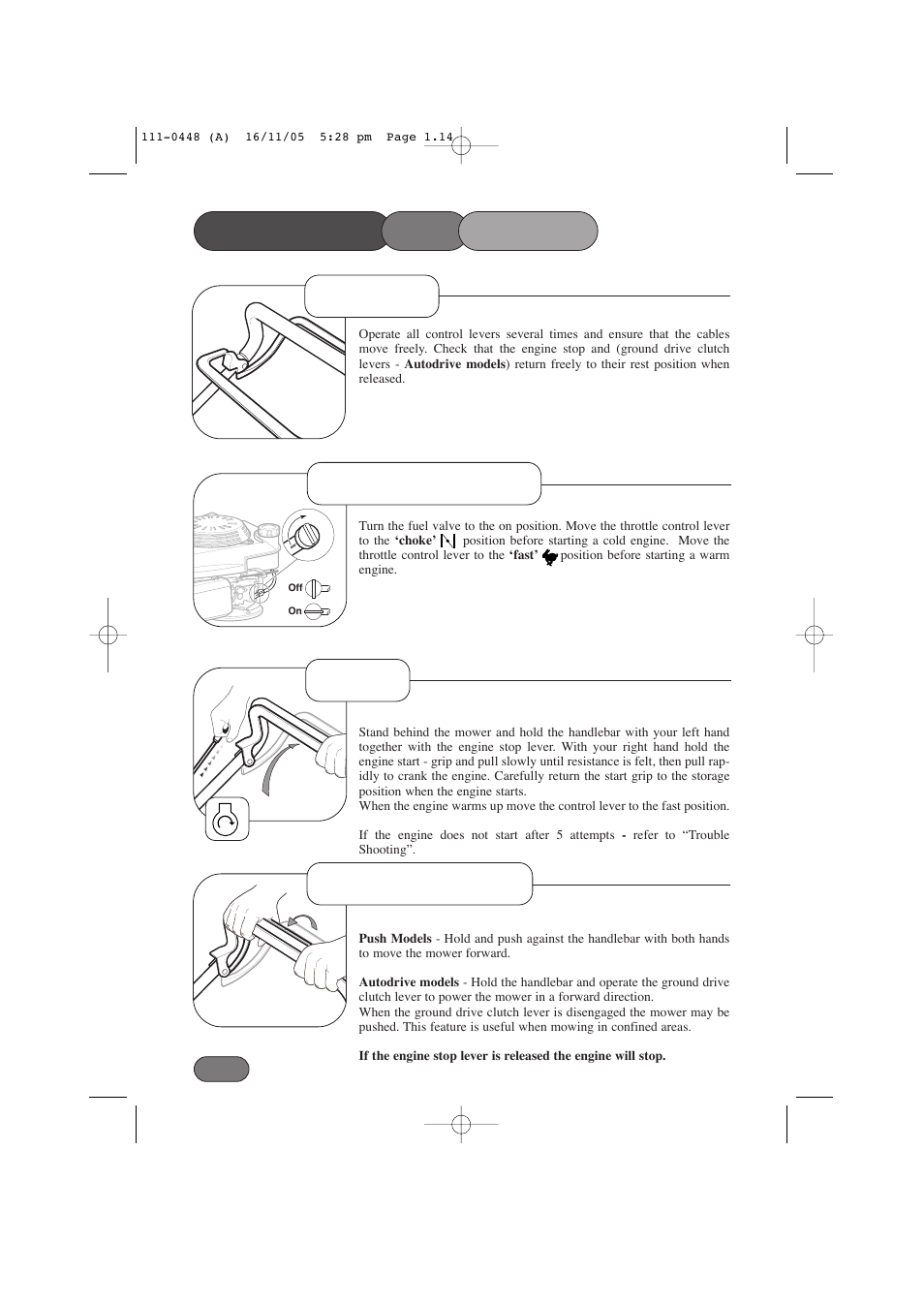 Controls | Hayter Mowers 435D User Manual | Page 14 / 36