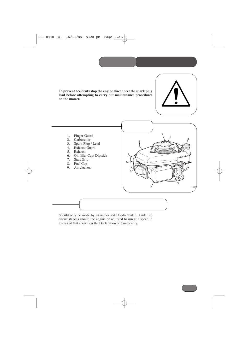 Engine carburettor adjustments maintenance mower | Hayter Mowers 435D User Manual | Page 21 / 36