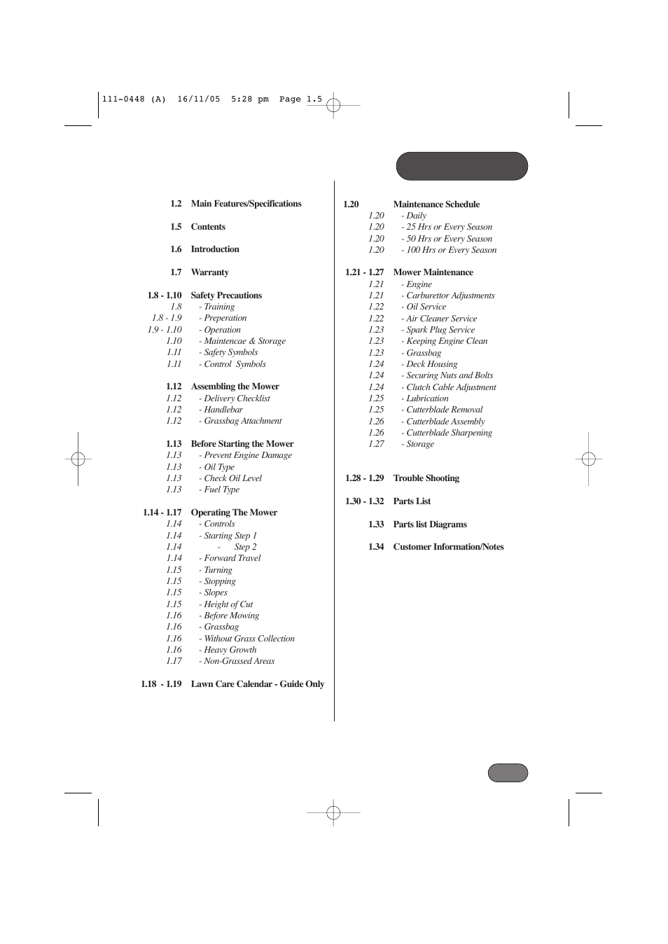 Hayter Mowers 435D User Manual | Page 5 / 36