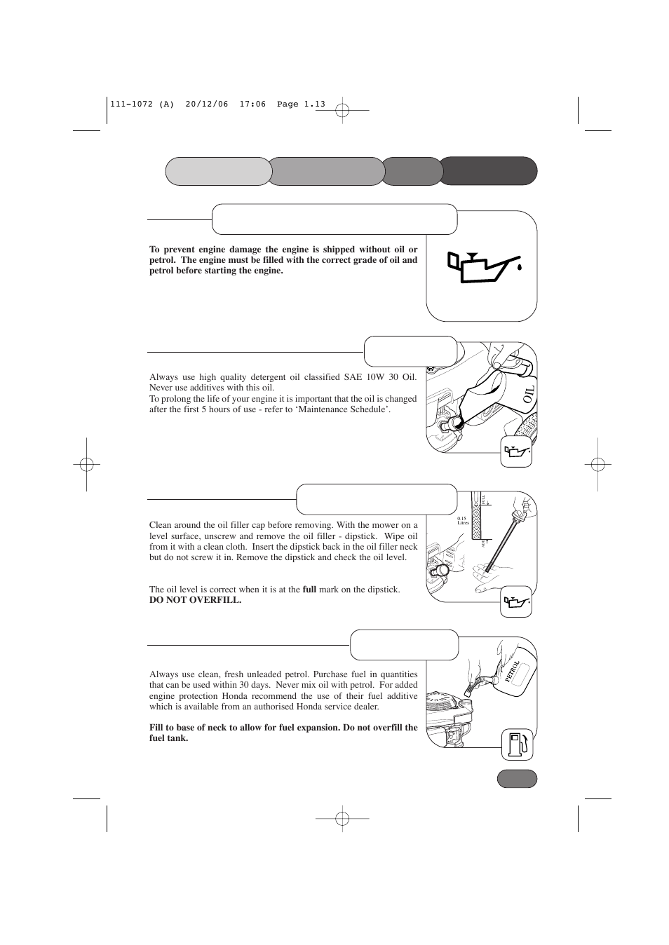 Prevent engine damage mower | Hayter Mowers Motif 434E User Manual | Page 13 / 36