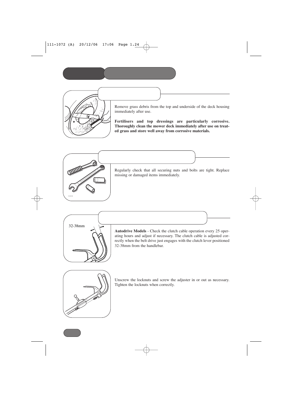 Mower maintenance | Hayter Mowers Motif 434E User Manual | Page 24 / 36