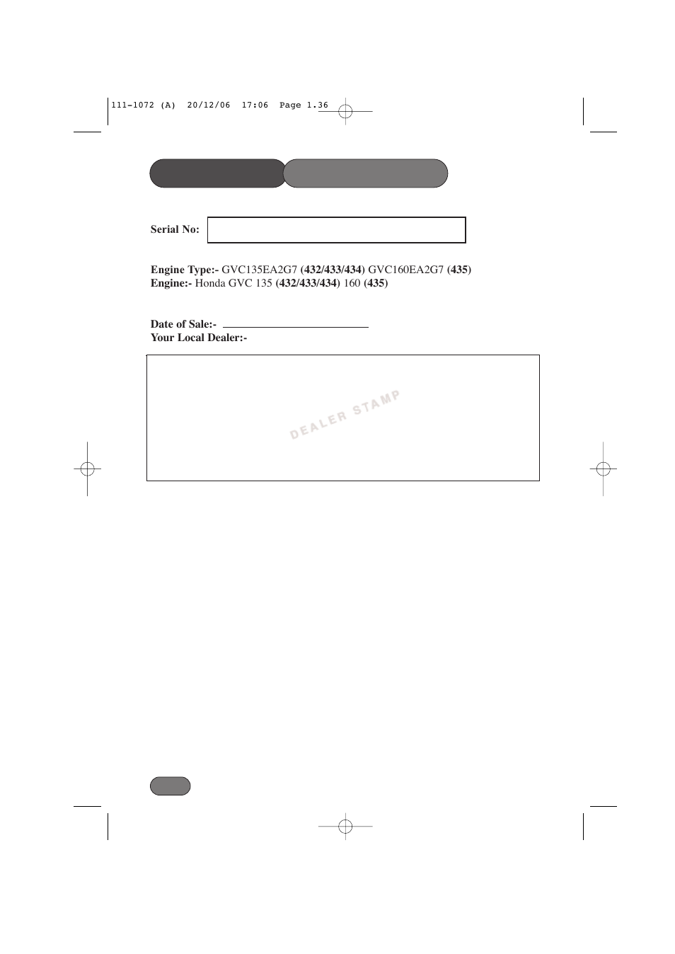 Customer information | Hayter Mowers Motif 434E User Manual | Page 36 / 36