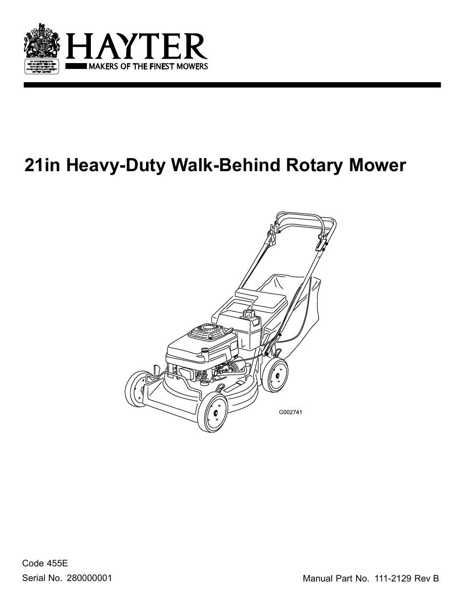 Hayter Mowers G002741 User Manual | 24 pages