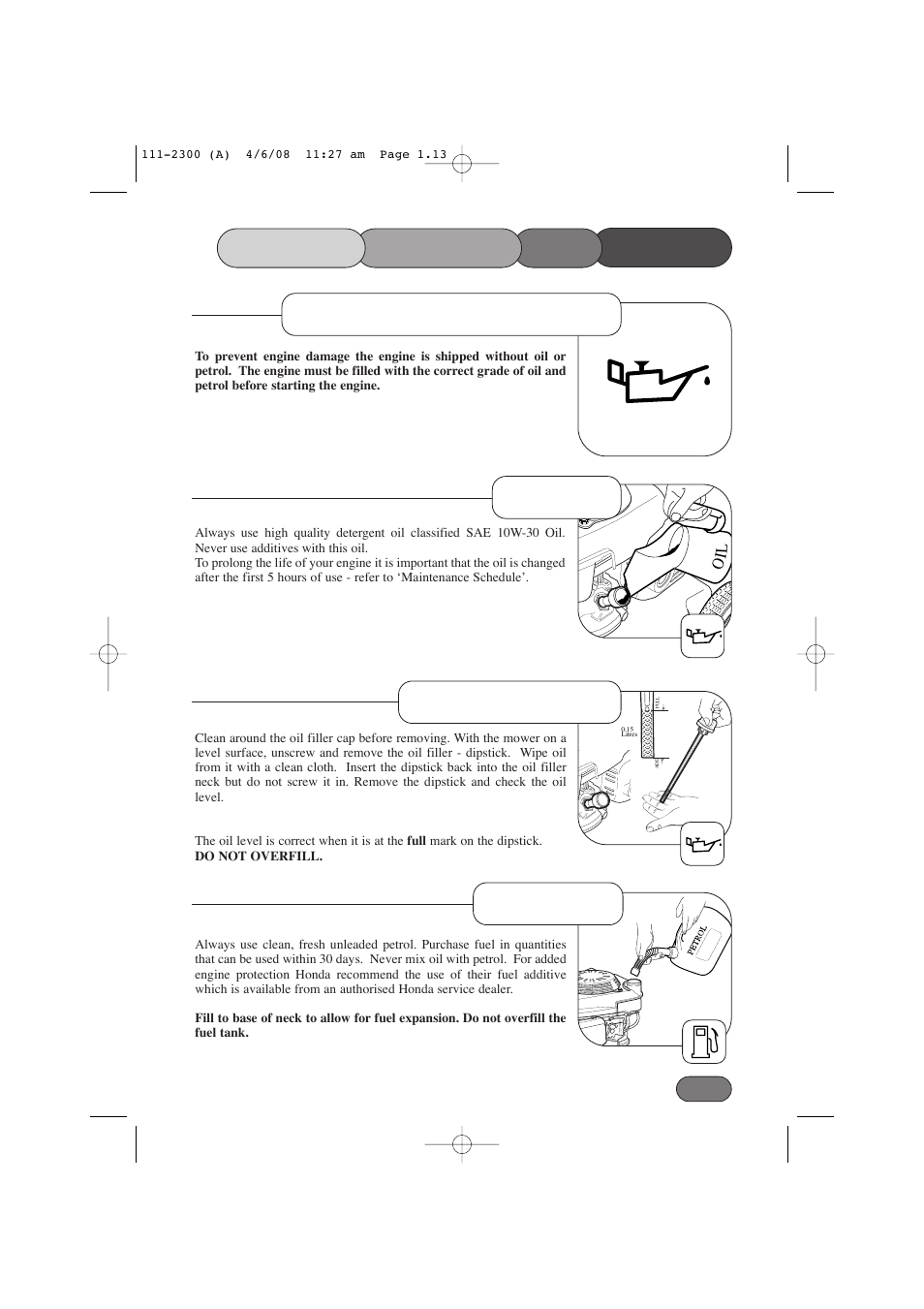 Prevent engine damage mower | Hayter Mowers Motif 43F User Manual | Page 13 / 40