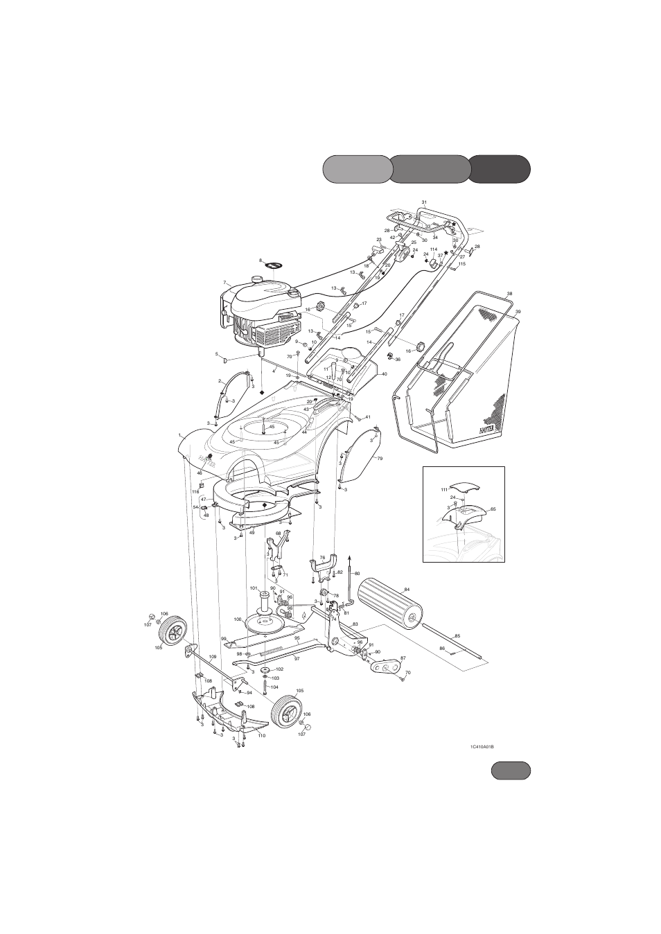 List parts 410c, Brig gs & s tratt on | Hayter Mowers Harrier 41 410D User Manual | Page 35 / 40
