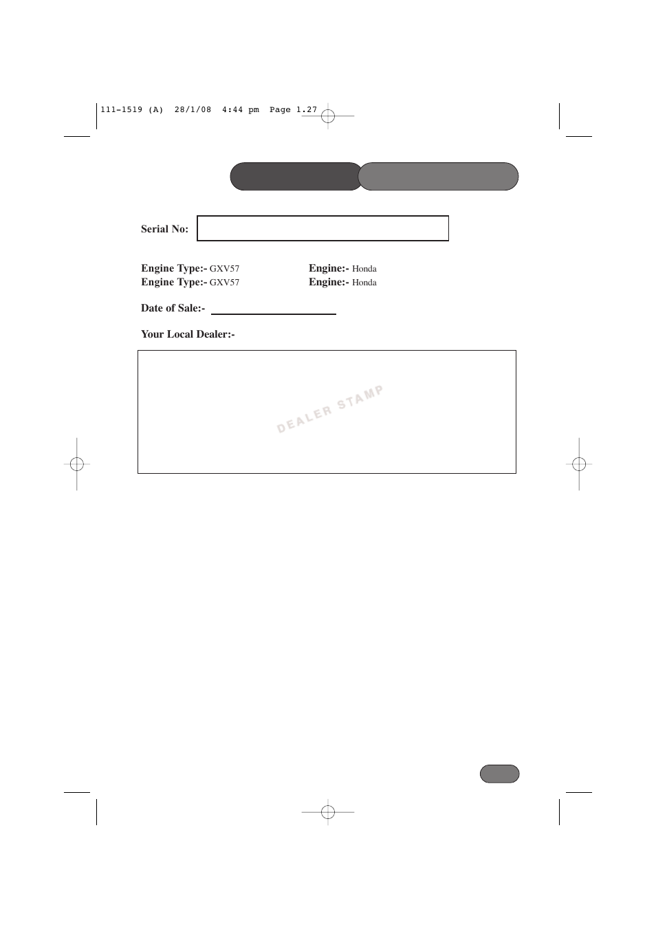Customer information | Hayter Mowers Hovertrim 185E XR16 User Manual | Page 27 / 28