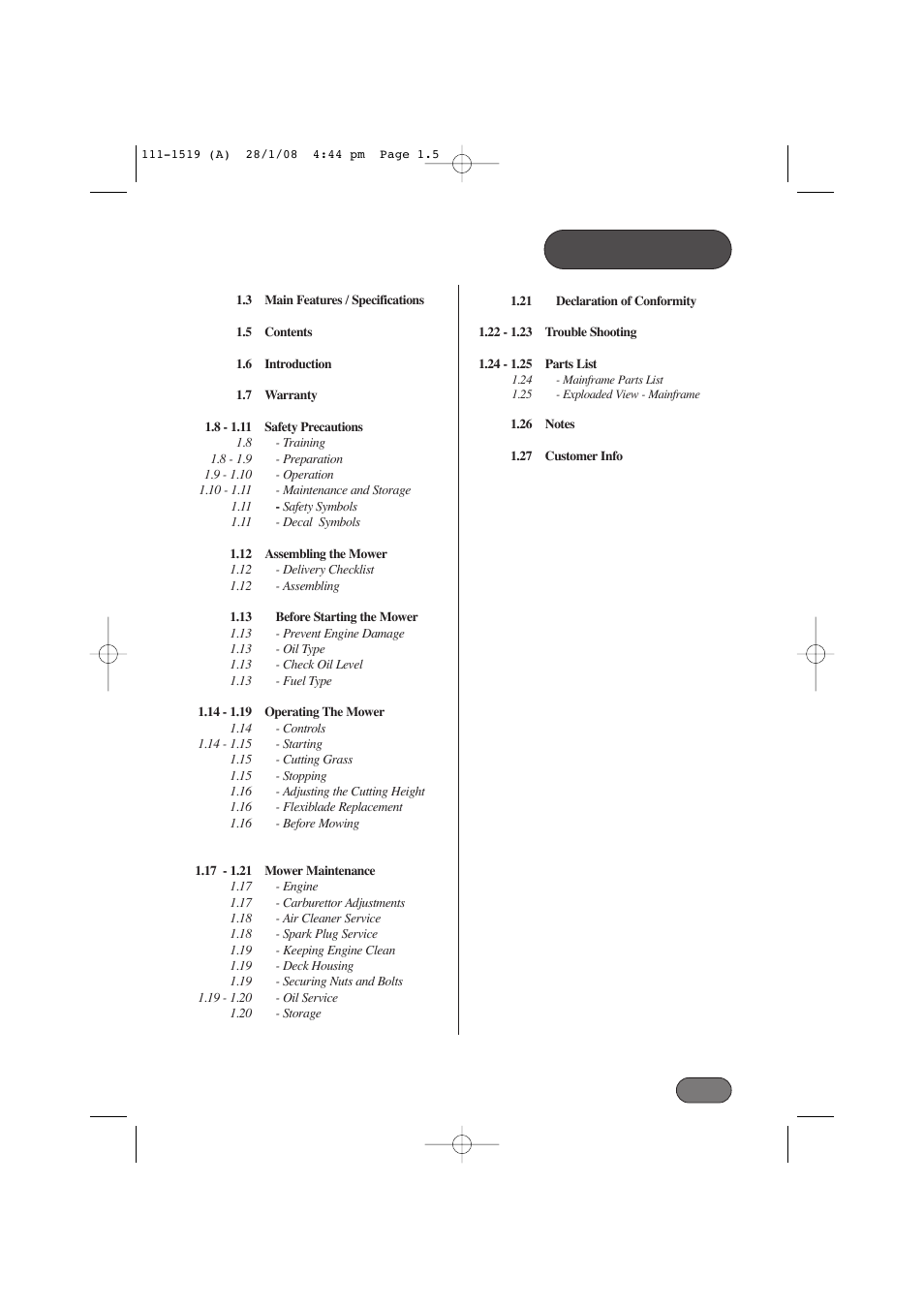 Hayter Mowers Hovertrim 185E XR16 User Manual | Page 5 / 28