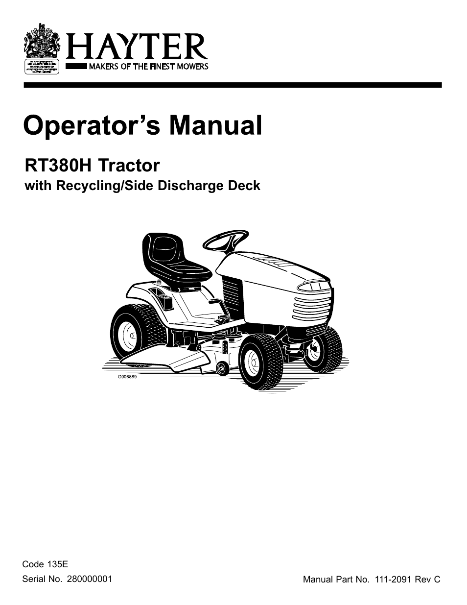 Hayter Mowers RT380H User Manual | 52 pages