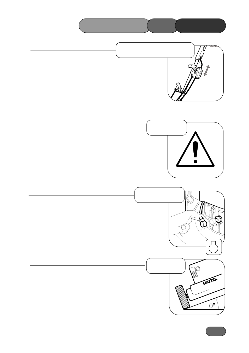 Operating the mower stopping, Forward travel turning, Slopes | Hayter Mowers Double 3 533A User Manual | Page 13 / 33