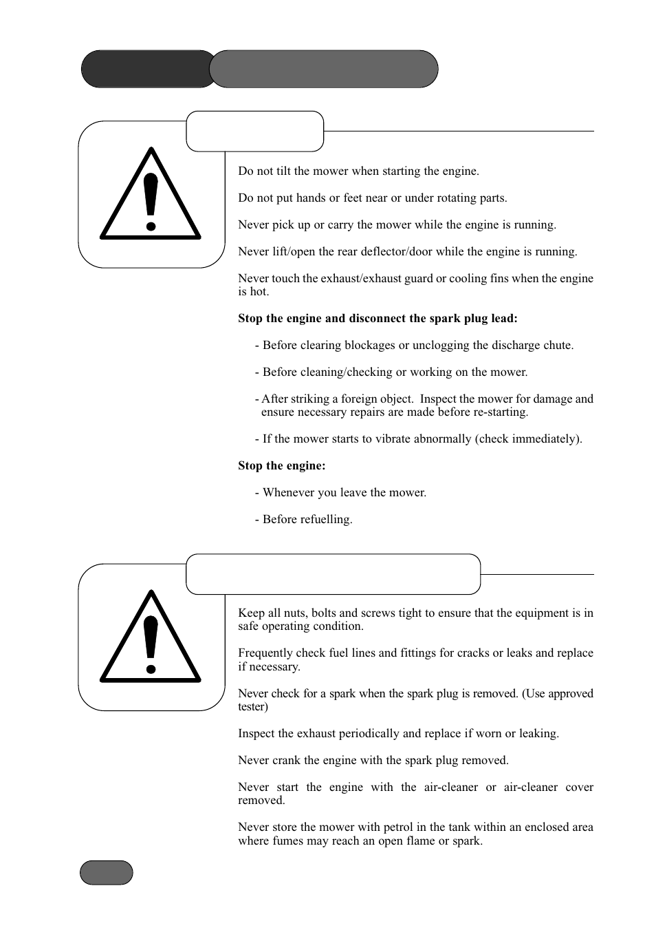 Safety precautions, Operation maintenance & storage | Hayter Mowers Double 3 533A User Manual | Page 8 / 33