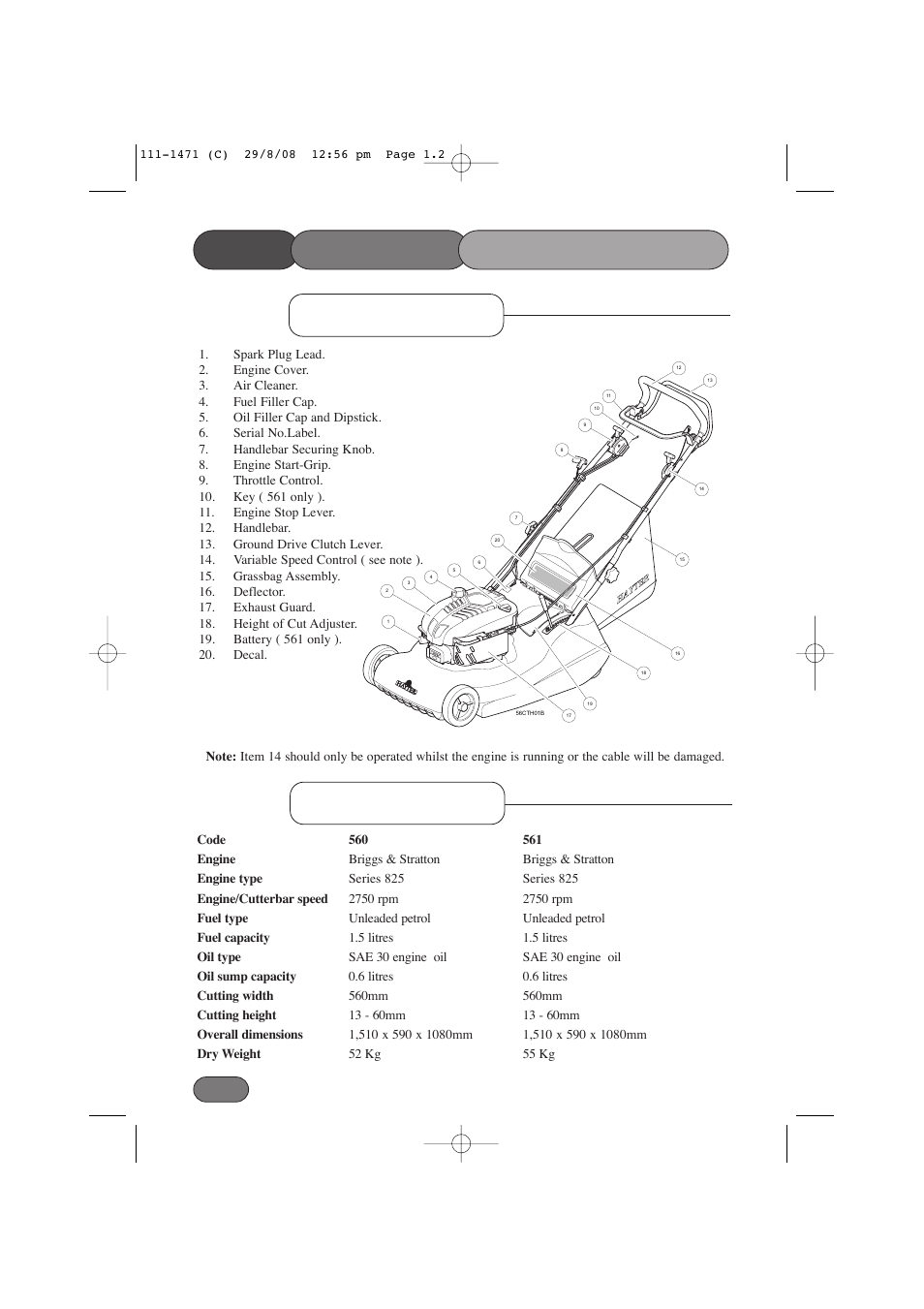 Hayter Mowers Harrier 56 561F User Manual | Page 2 / 44