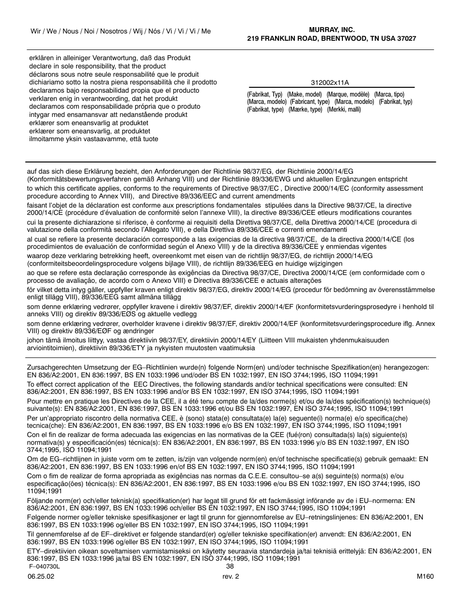 Hayter Mowers 131B User Manual | Page 38 / 40