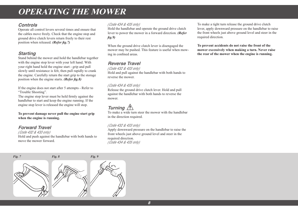 Operating the mower | Hayter Mowers Motif 435G User Manual | Page 8 / 18