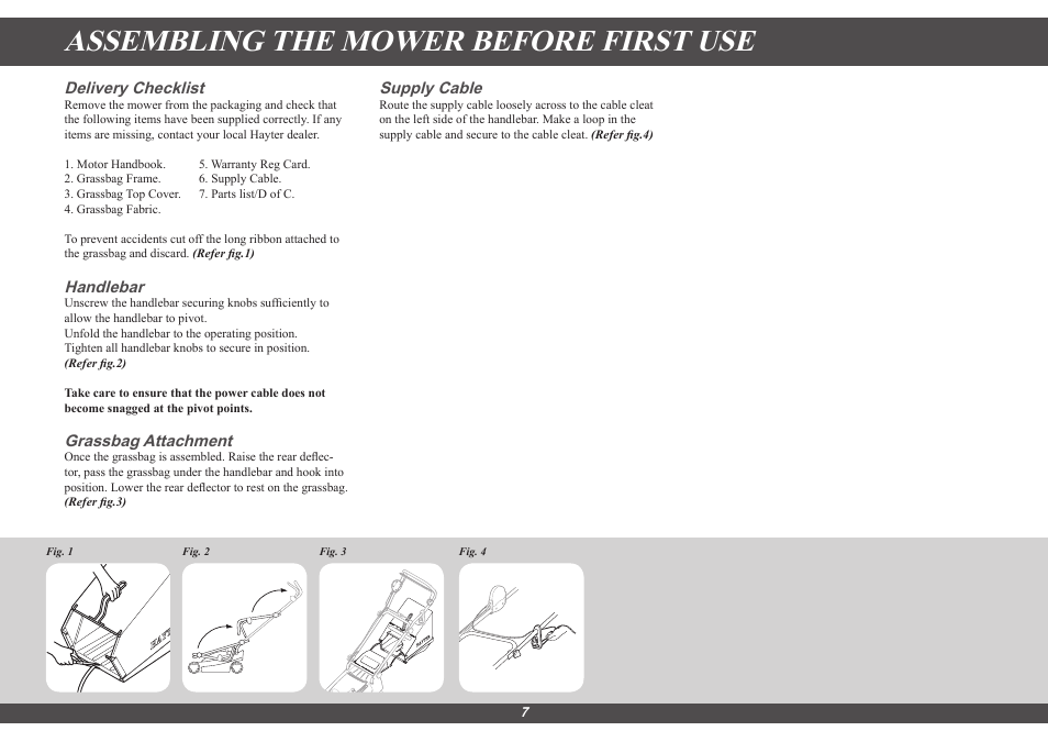 Assembling the mower before first use | Hayter Mowers Envoy 36 100E User Manual | Page 7 / 16