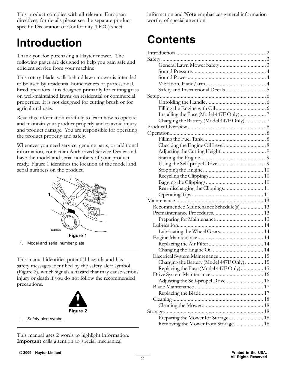 Hayter Mowers R48 Recycling Mower 447F User Manual | Page 2 / 24