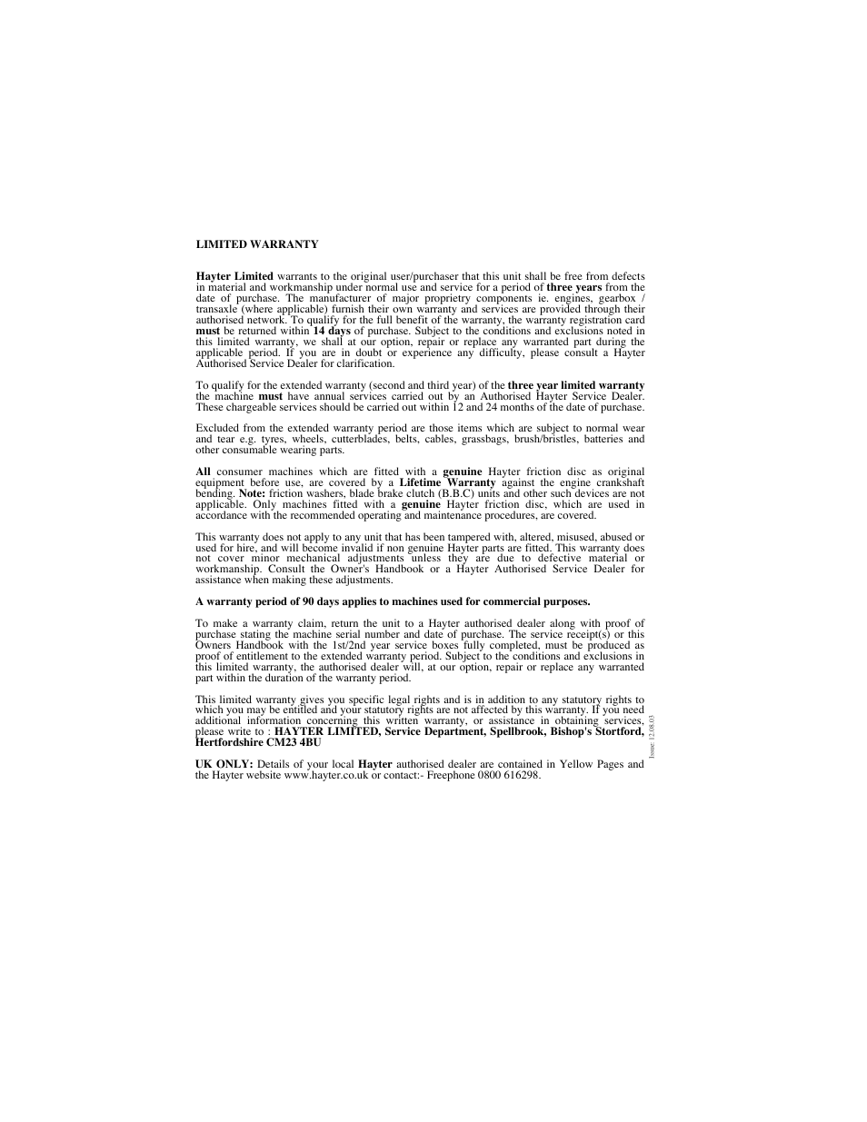 Hayter Mowers R48 Recycling Mower 447F User Manual | Page 23 / 24