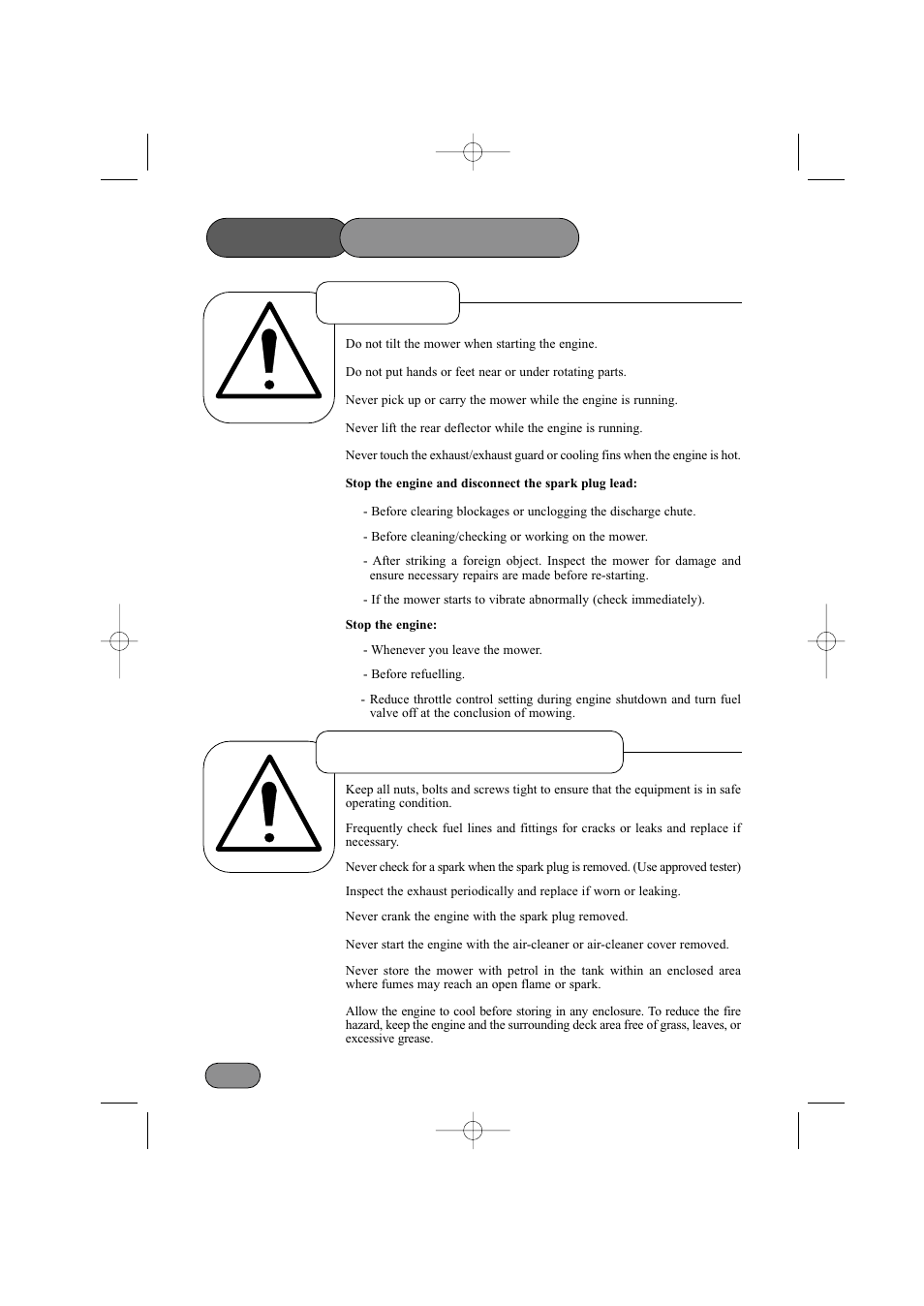 Safety precautions, Operation maintenance & storage | Hayter Mowers Motif 434A User Manual | Page 10 / 36
