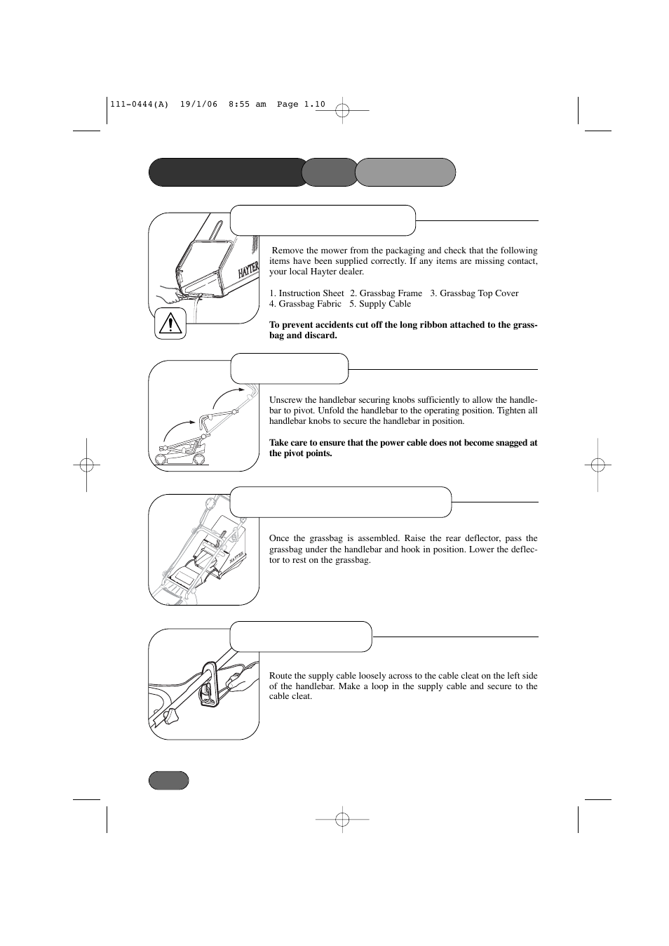Assembling the mower | Hayter Mowers Envoy Lawn Mower 100D User Manual | Page 10 / 32