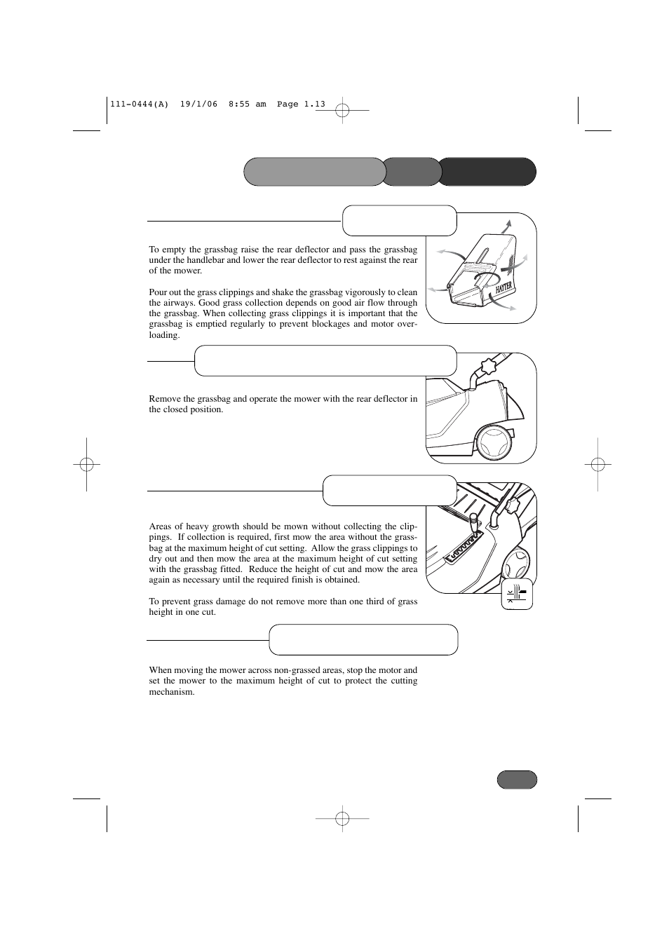 Heavy growth | Hayter Mowers Envoy Lawn Mower 100D User Manual | Page 13 / 32