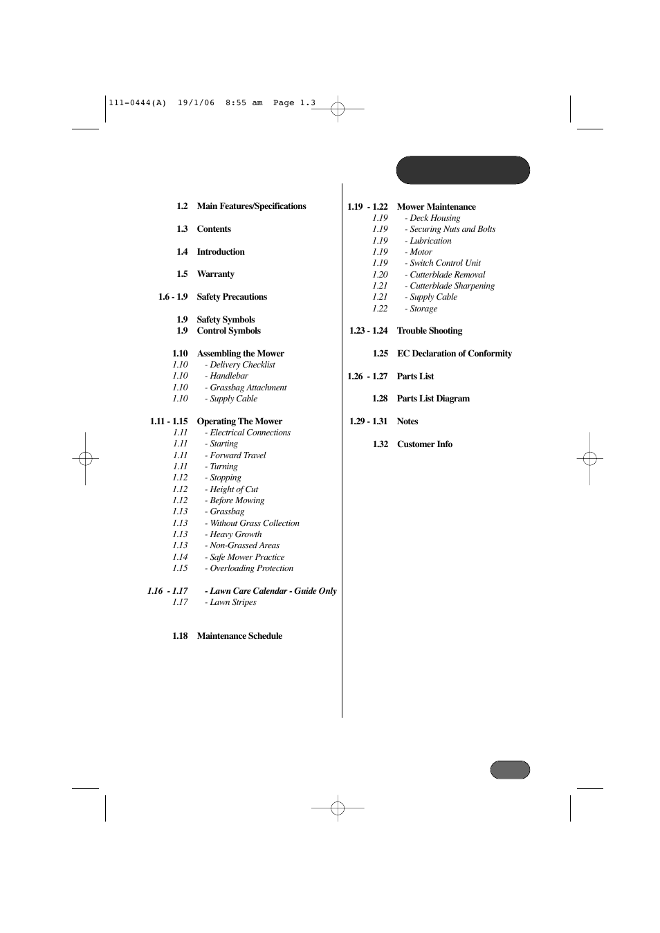 Hayter Mowers Envoy Lawn Mower 100D User Manual | Page 3 / 32