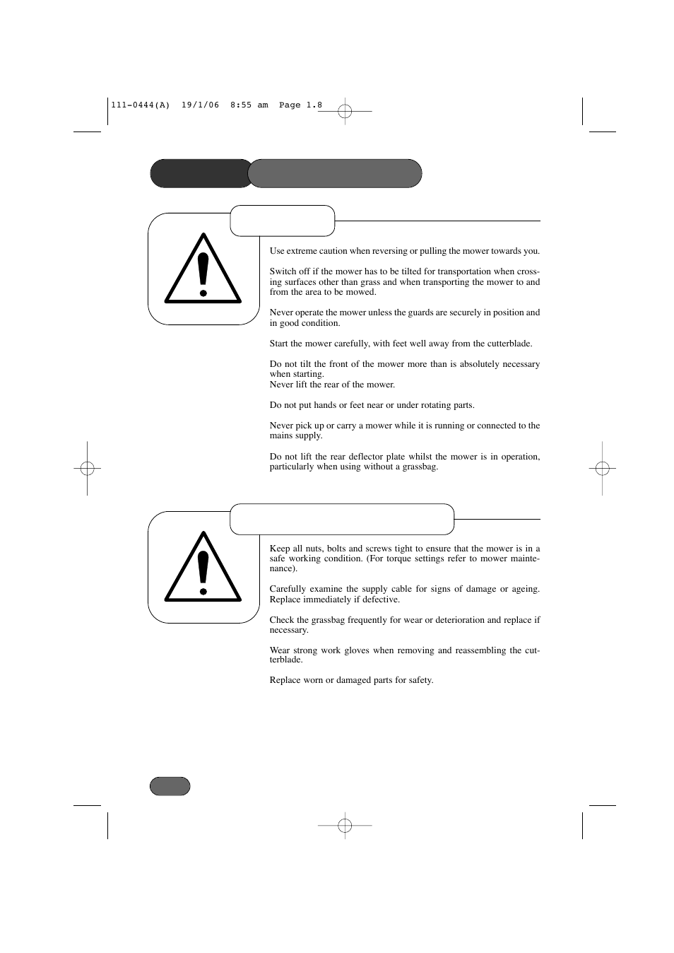 Safety precautions operation maintenance & storage | Hayter Mowers Envoy Lawn Mower 100D User Manual | Page 8 / 32