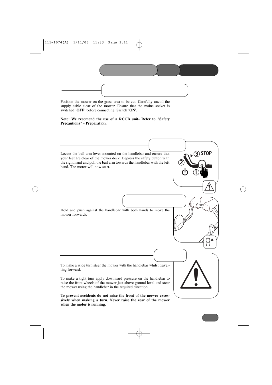 Forward travel | Hayter Mowers Envoy 36 User Manual | Page 11 / 32