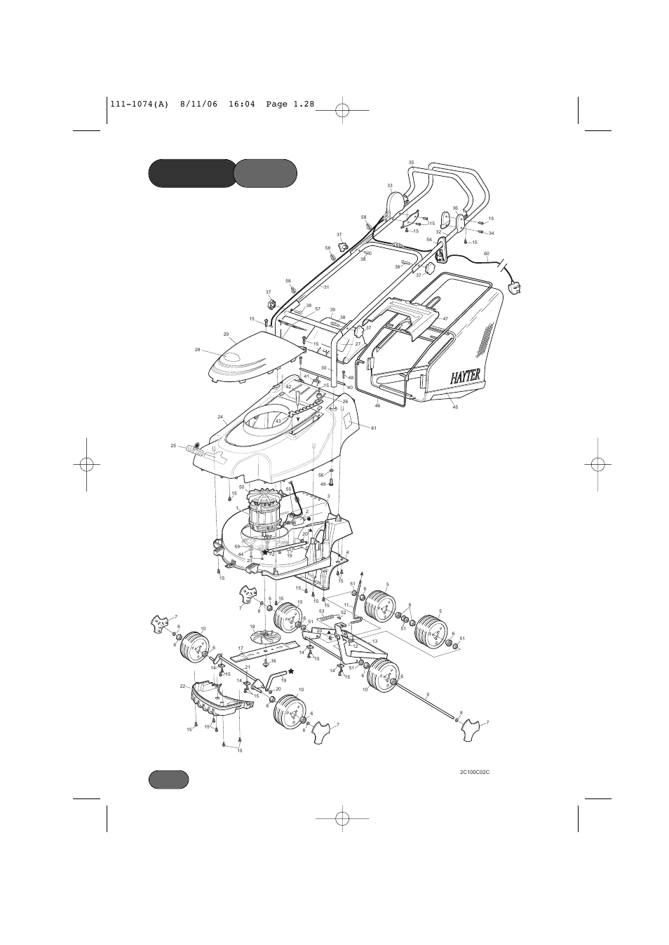 Parts list | Hayter Mowers Envoy 36 User Manual | Page 28 / 32