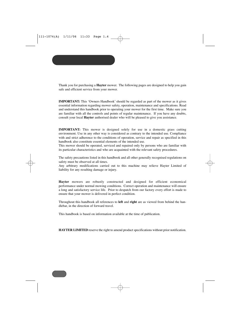 Introduction | Hayter Mowers Envoy 36 User Manual | Page 4 / 32