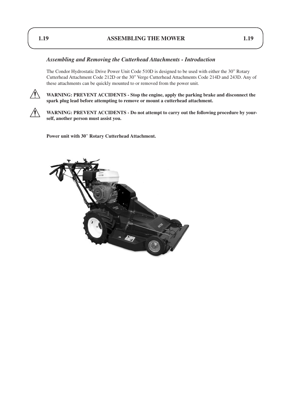 Hayter Mowers Condor hydrostatic Drive 510D User Manual | Page 19 / 52