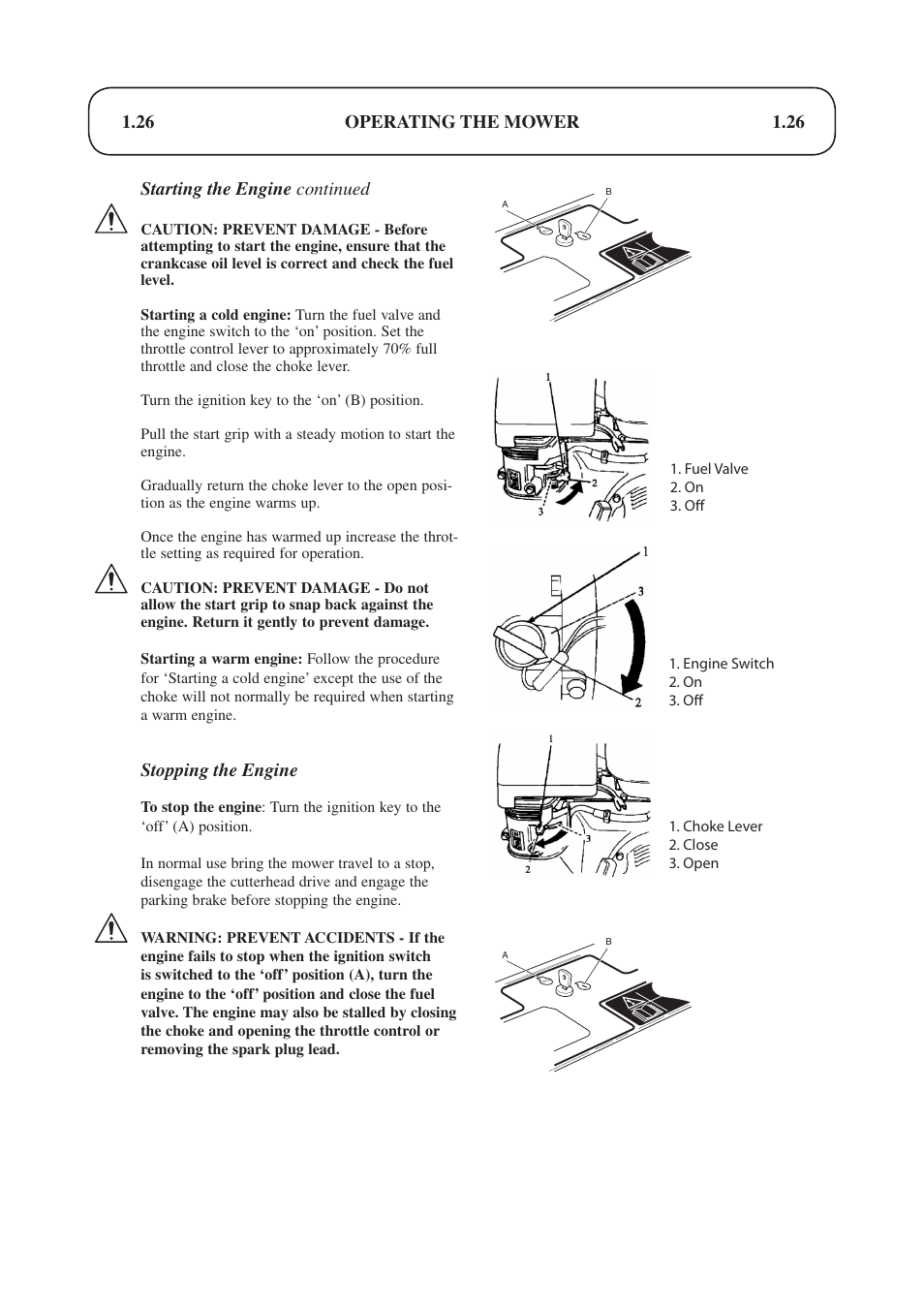 Stopping the engine | Hayter Mowers Condor hydrostatic Drive 510D User Manual | Page 26 / 52