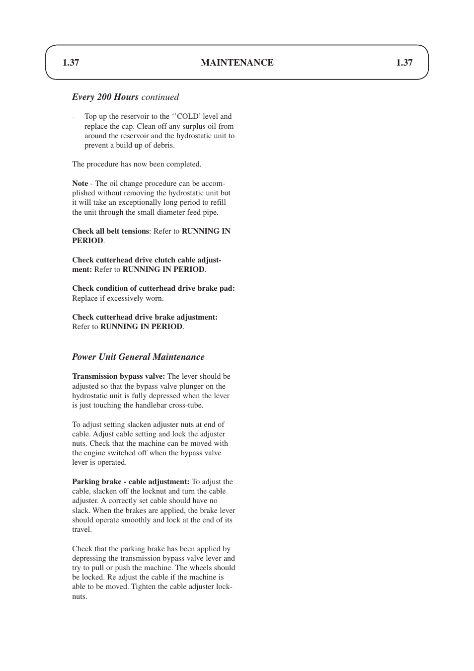 Hayter Mowers Condor hydrostatic Drive 510D User Manual | Page 37 / 52