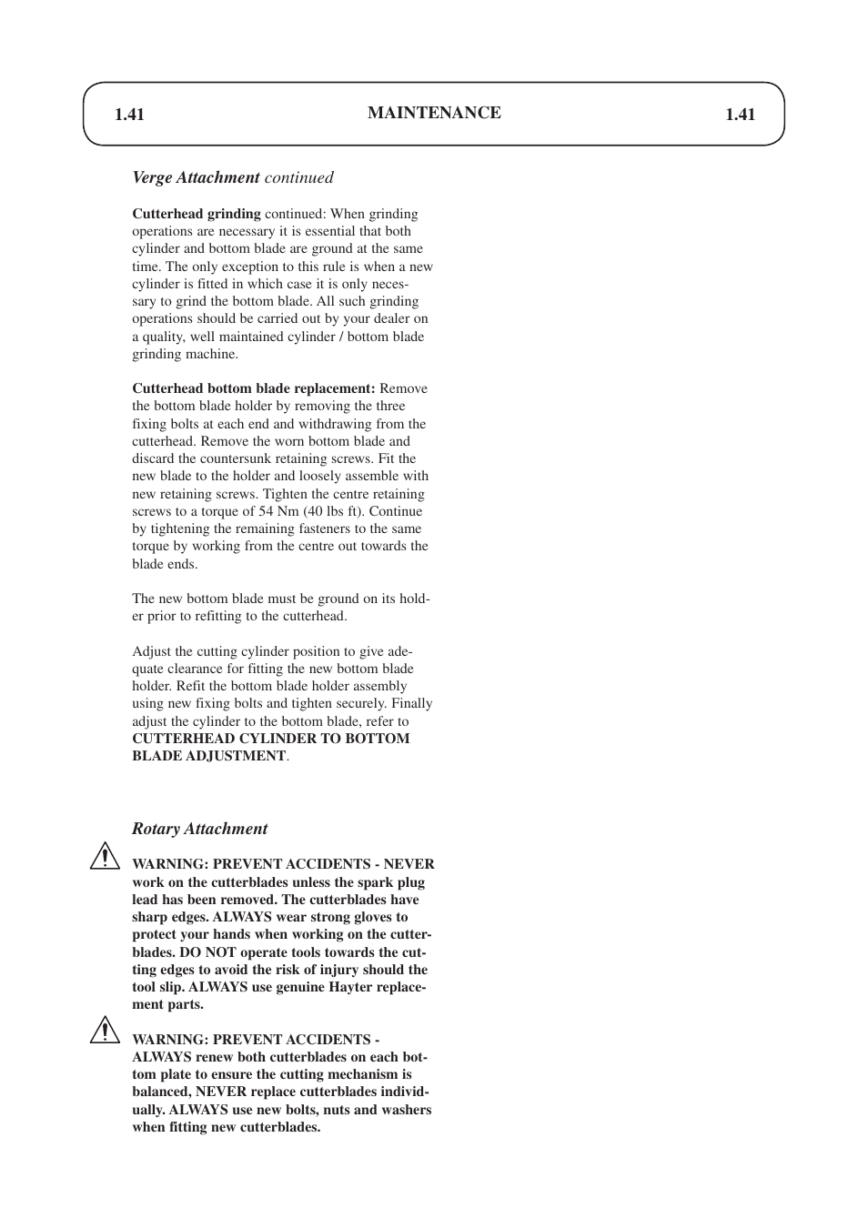 Hayter Mowers Condor hydrostatic Drive 510D User Manual | Page 41 / 52