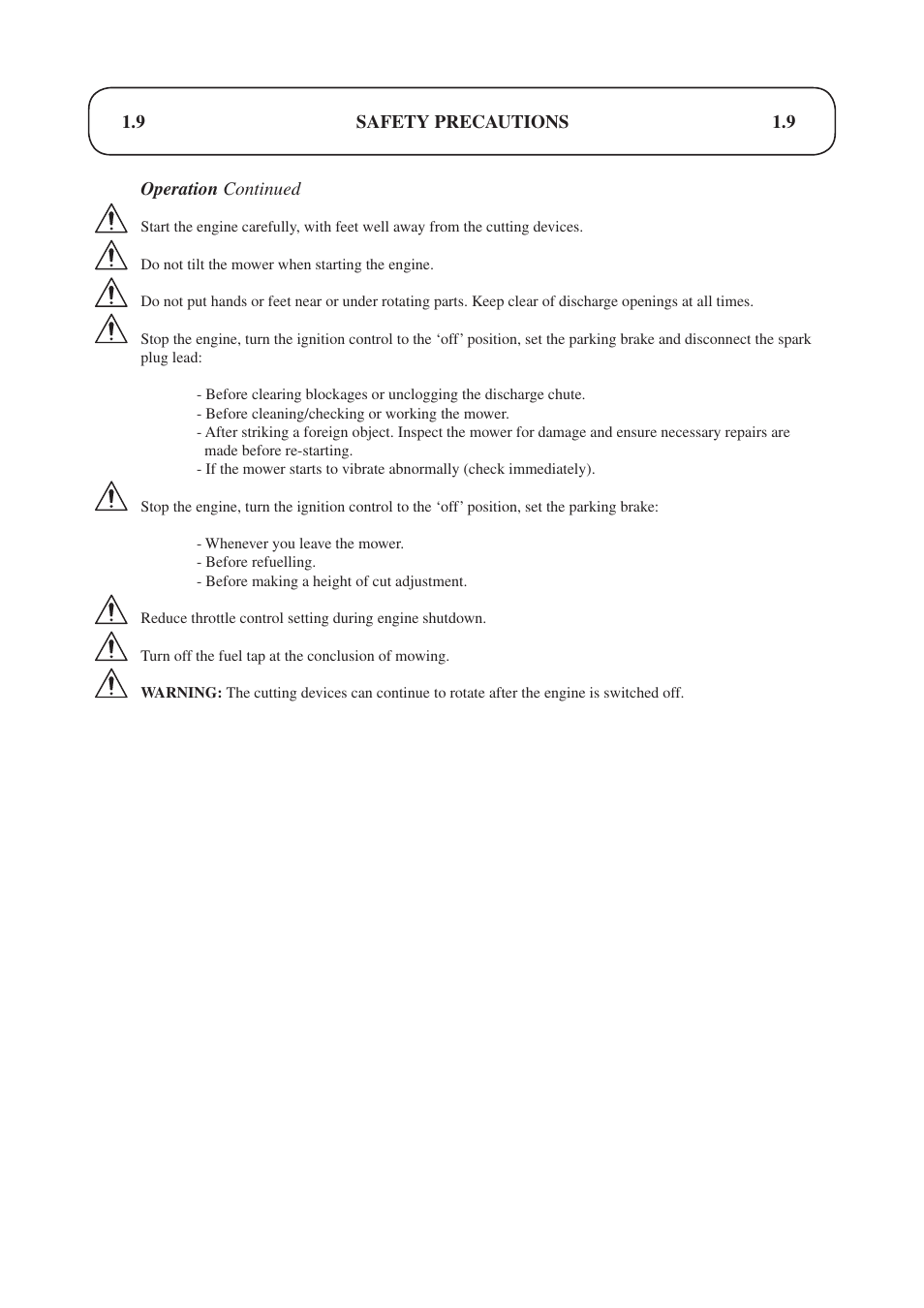 Hayter Mowers Condor hydrostatic Drive 510D User Manual | Page 9 / 52