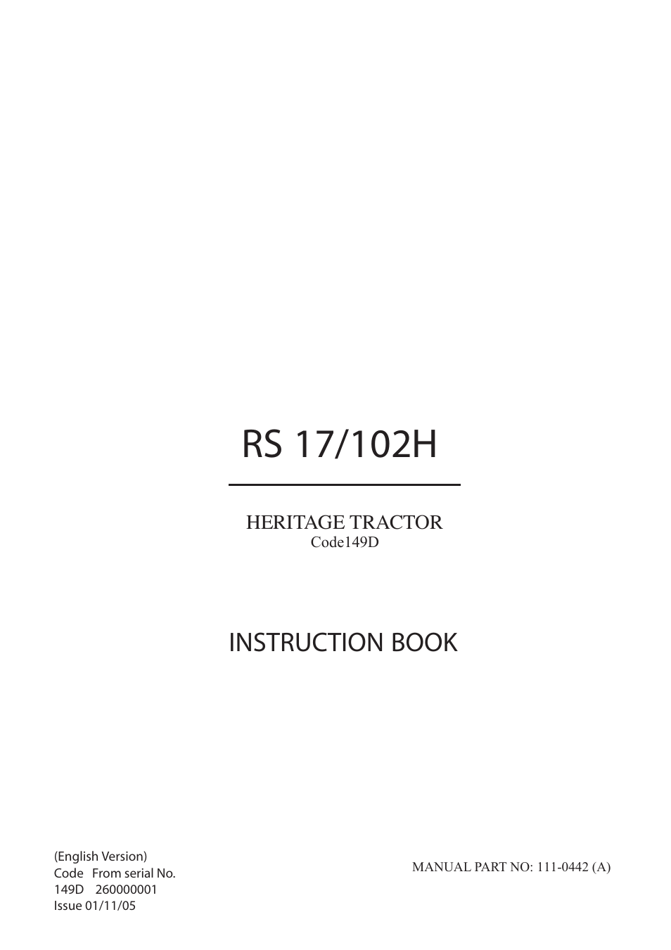 Hayter Mowers RS 17/102H User Manual | 22 pages