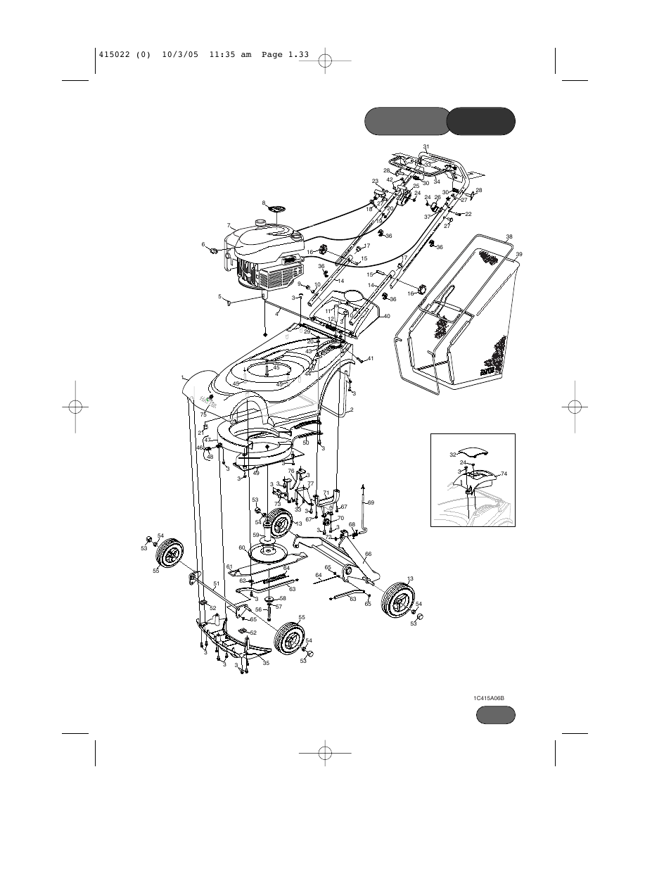 Parts list | Hayter Mowers Ranger 41 Push User Manual | Page 32 / 35