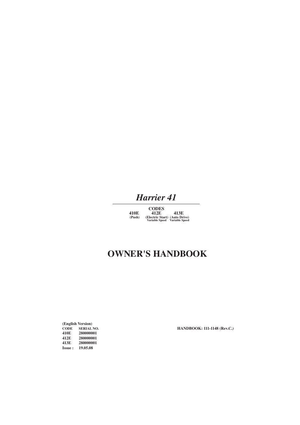 Hayter Mowers Harier 41 412E User Manual | 40 pages