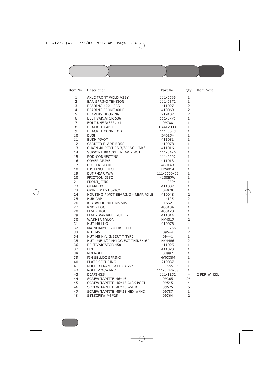 List parts mainframe lower | Hayter Mowers Harrier 48 PRO User Manual | Page 34 / 40