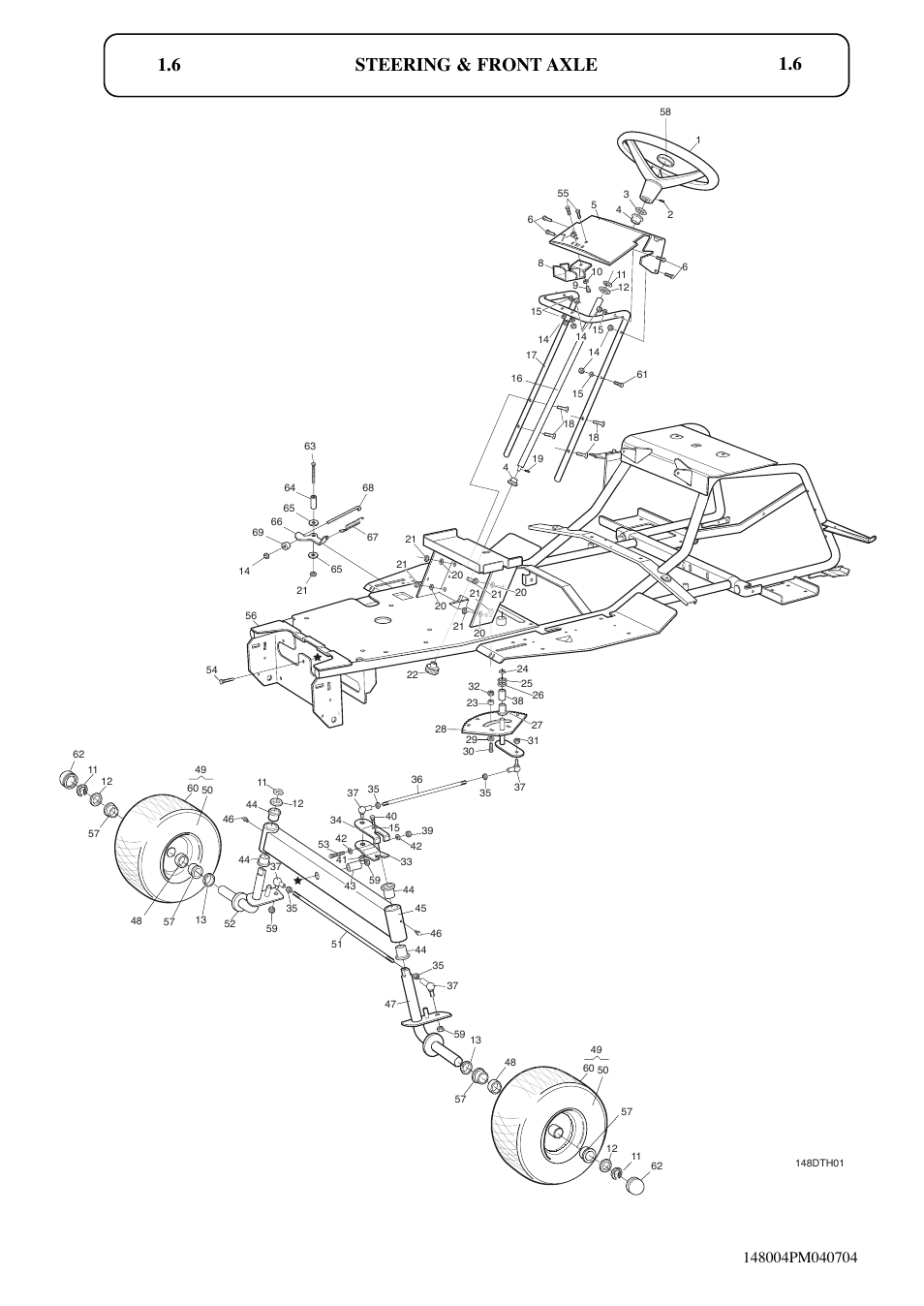 Steering & front axle 1.6 1.6 | Hayter Mowers RS82 User Manual | Page 6 / 30