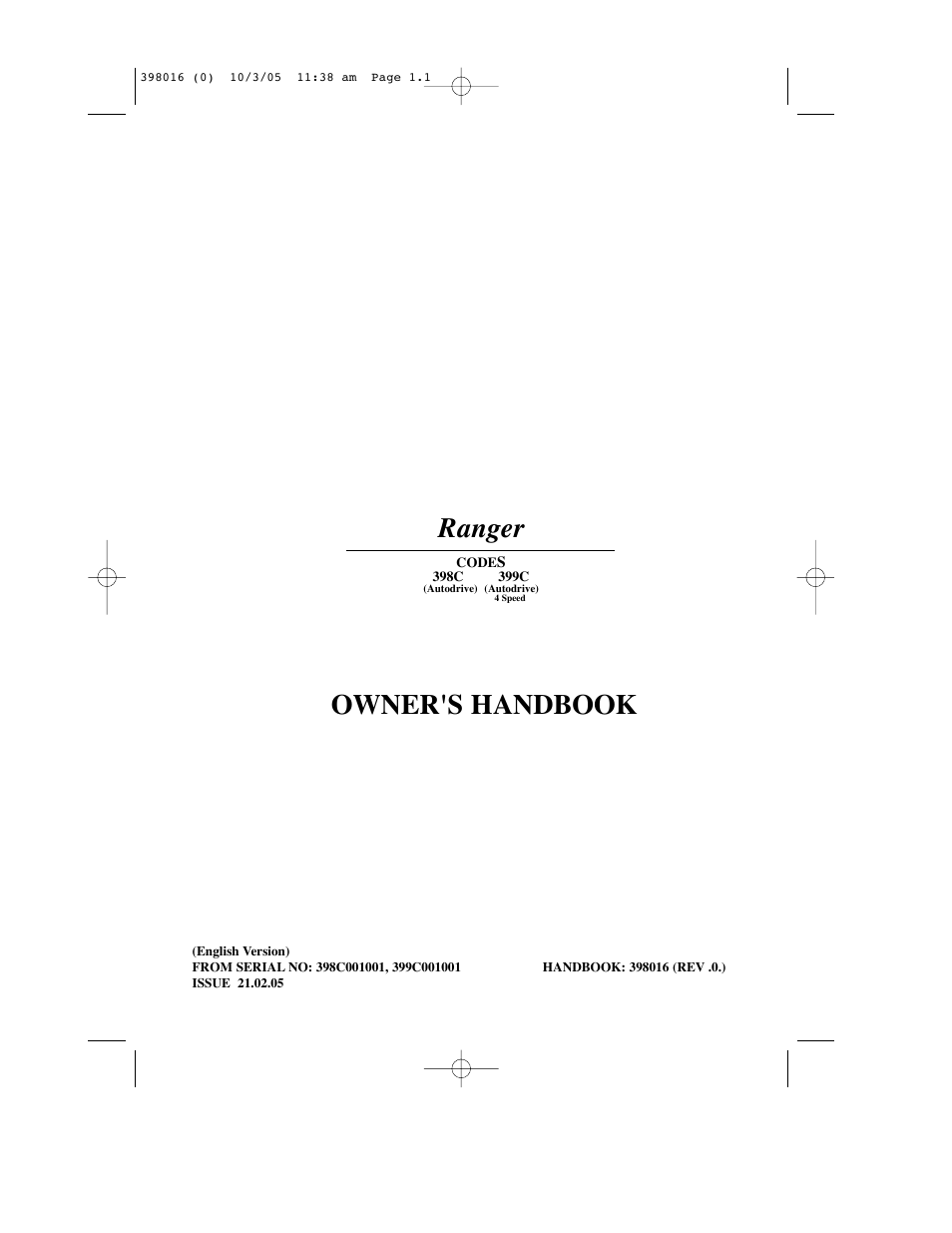 Hayter Mowers Ranger 399C User Manual | 40 pages