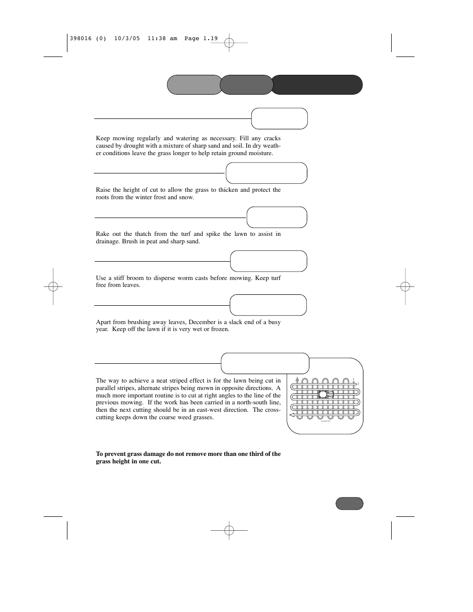 Lawn stripes | Hayter Mowers Ranger 399C User Manual | Page 19 / 40