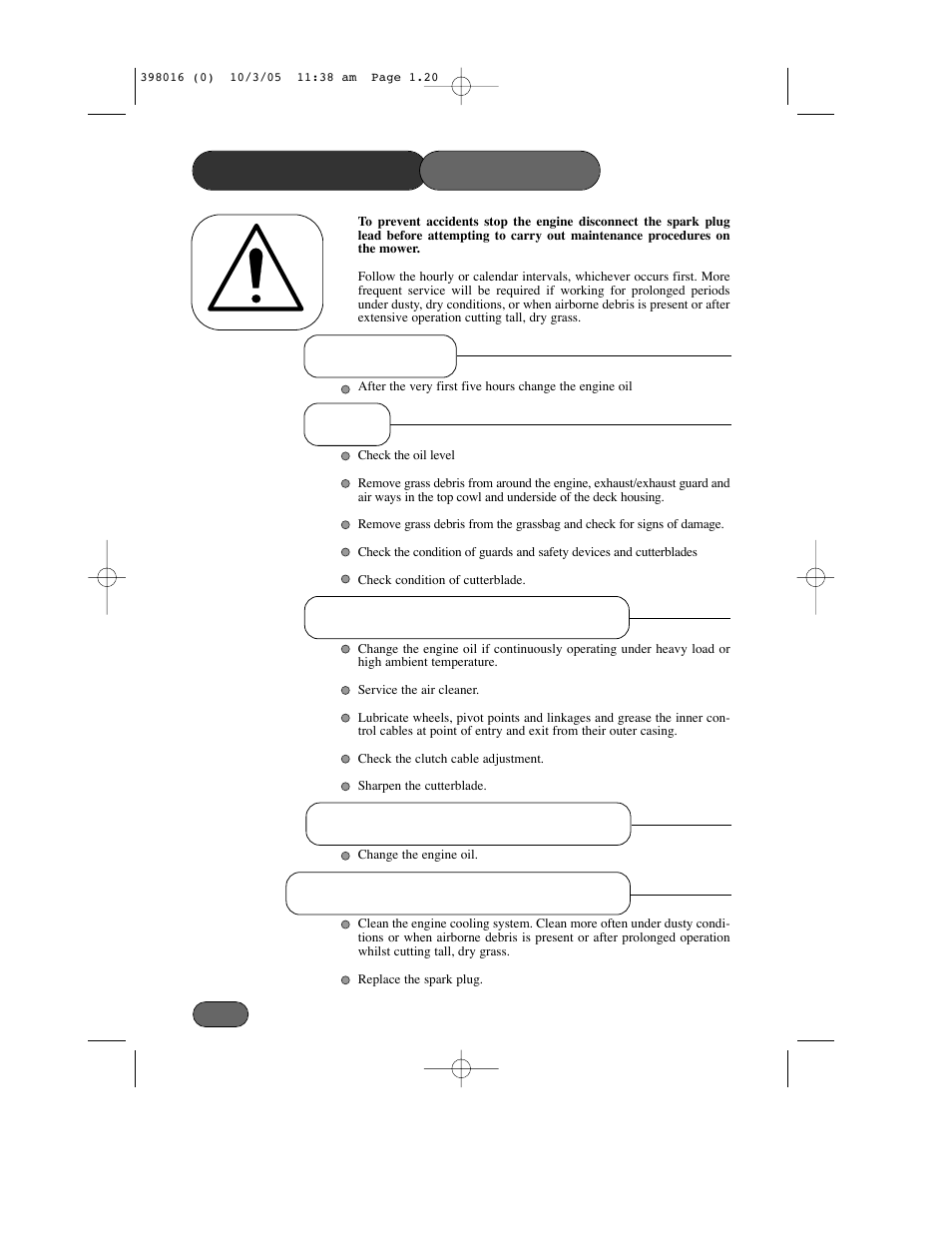 Hayter Mowers Ranger 399C User Manual | Page 20 / 40