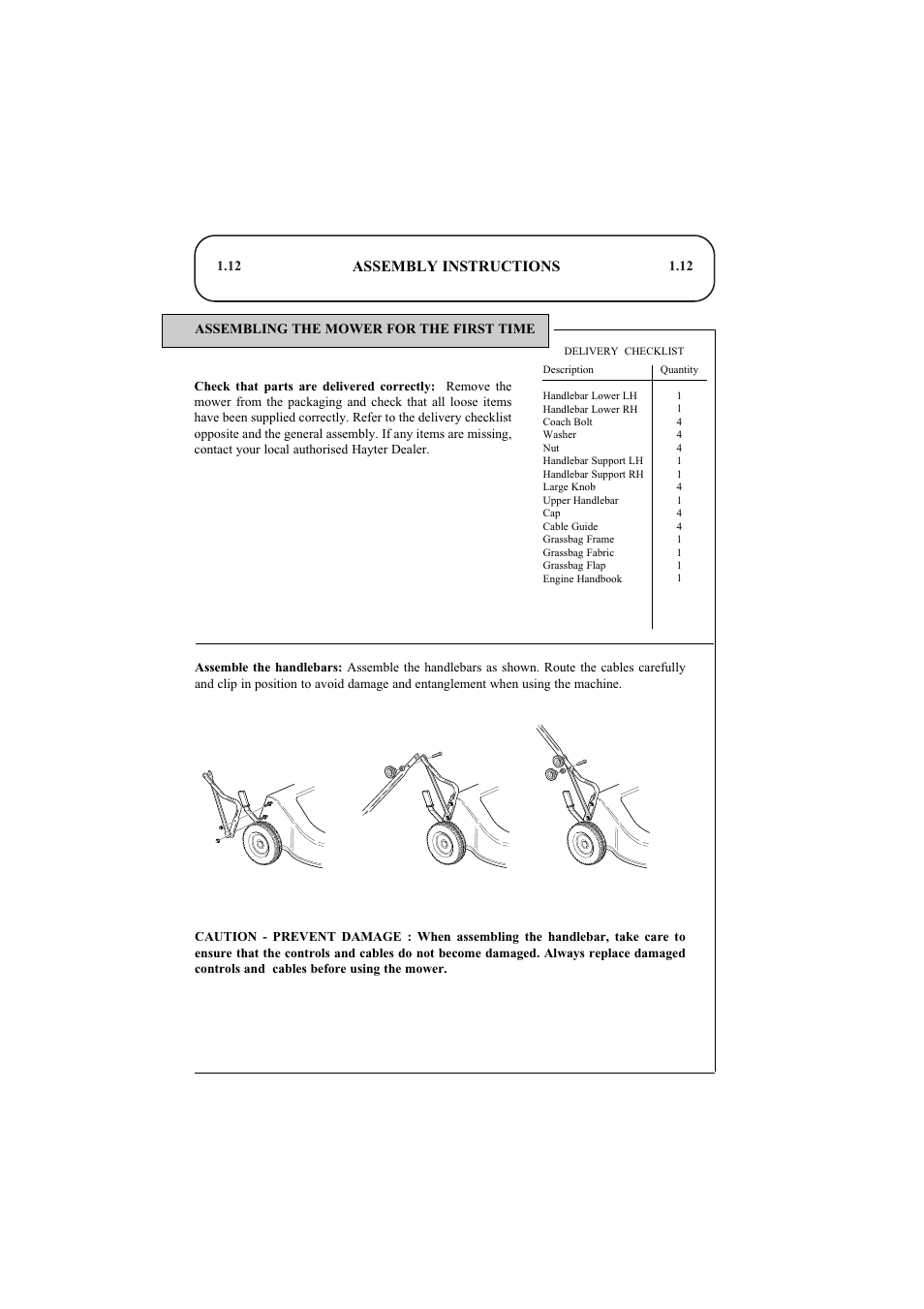 Assembly instructions | Hayter Mowers Ranger 53 Pro User Manual | Page 12 / 44