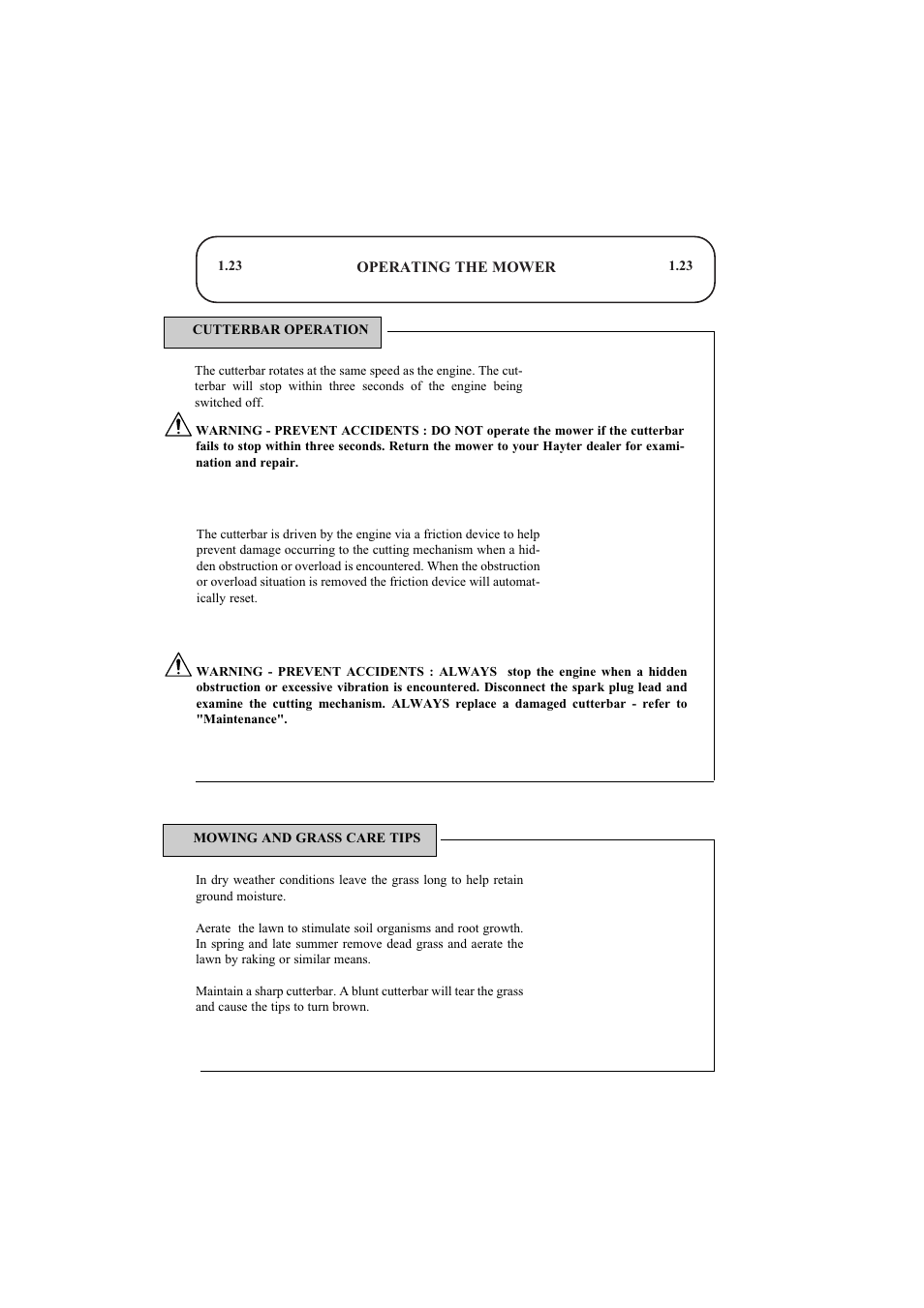 Hayter Mowers Ranger 53 Pro User Manual | Page 23 / 44