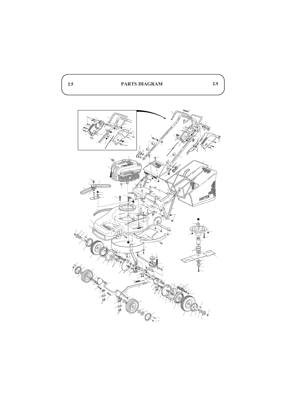 Parts diagram | Hayter Mowers Ranger 53 Pro User Manual | Page 39 / 44